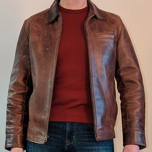 Gustin Leather Jacket, Horween Chromexcel Natural, Mens Medium